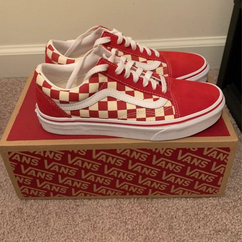 Red Checkered Vans